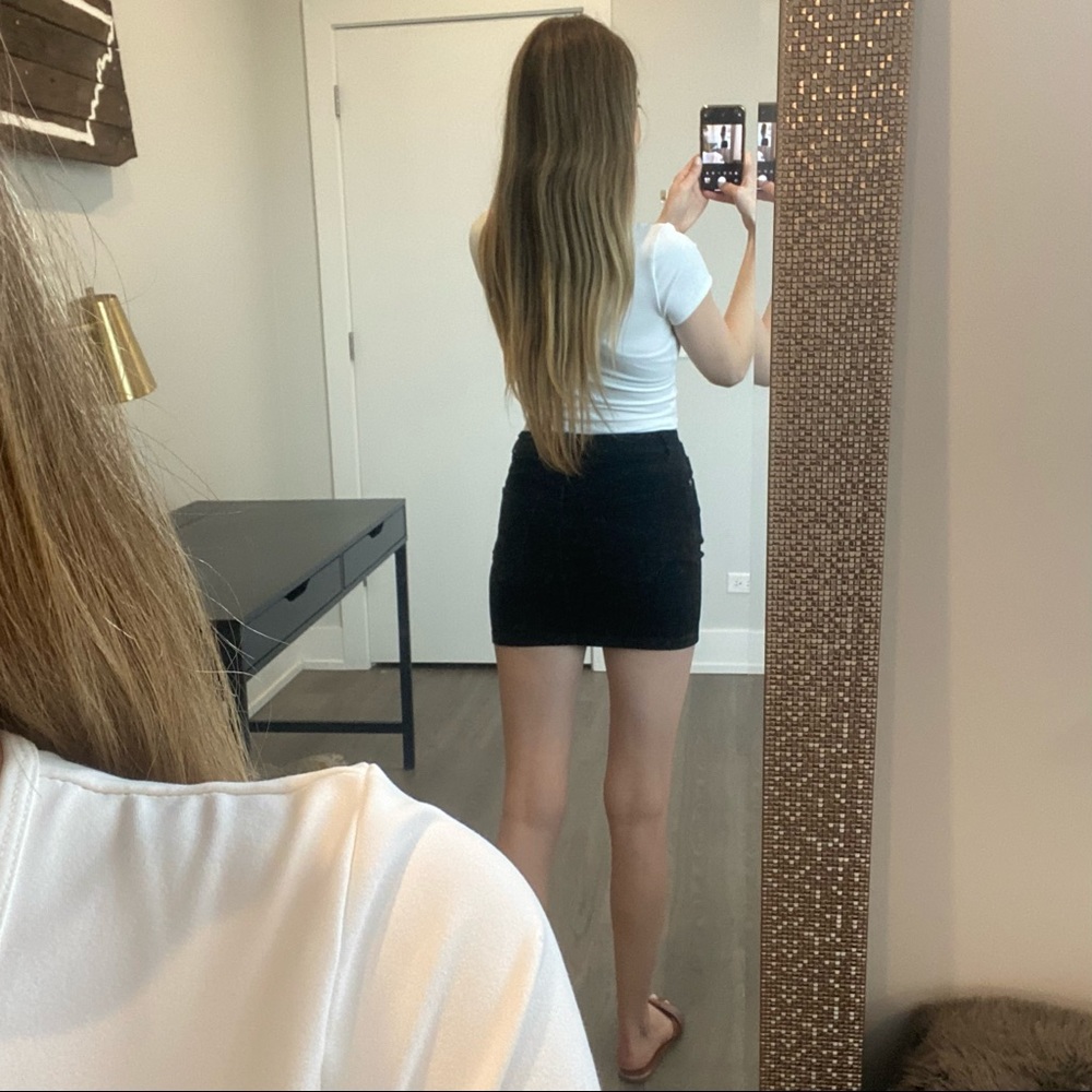 We the Free Black Denim Skirt - Picture 2 of 6